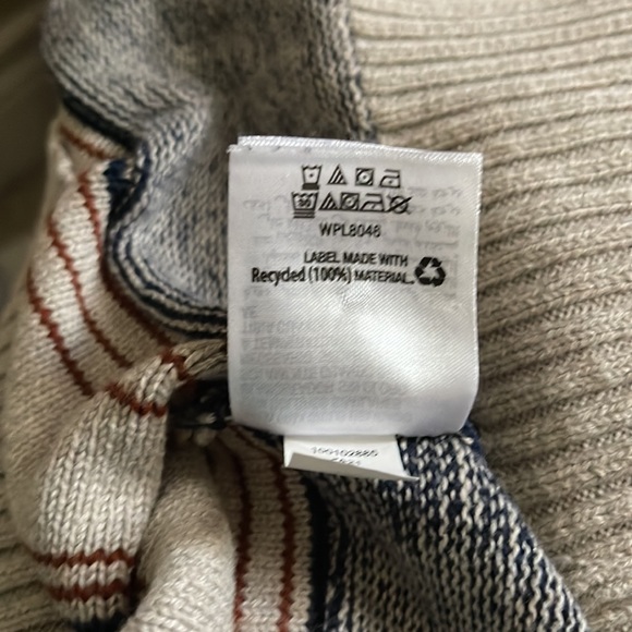 SUN + STONE Sz L Men's Blanket Stripe Shawl Sweater - Picture 13 of 14